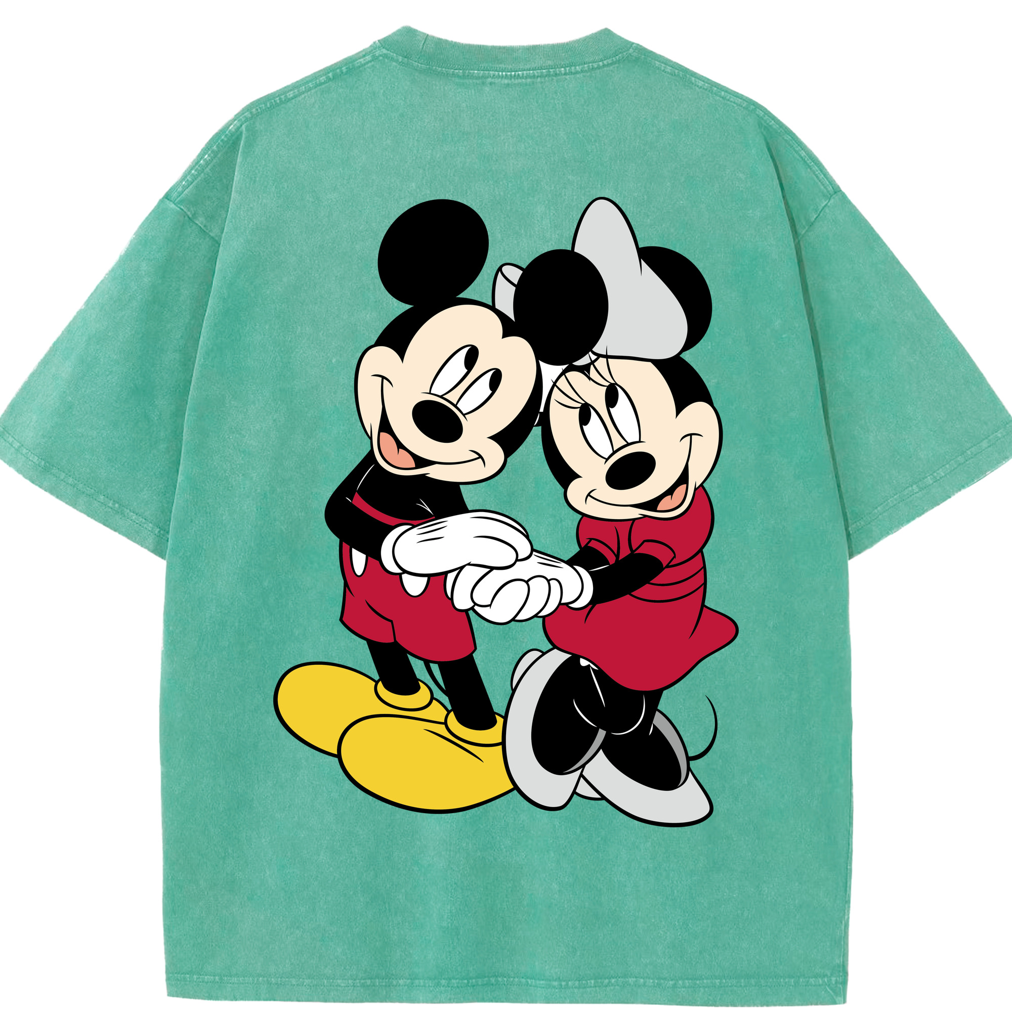 （画像用） ミッキーマウス Mickey Mouse 綿100% ヴィンテージ風 半袖Tシャツ（背面プリント）